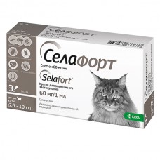 Краплі від бліх, кліщів і гельмінтів KRKA Селафорт для котів 7.6-10кг (1мл)