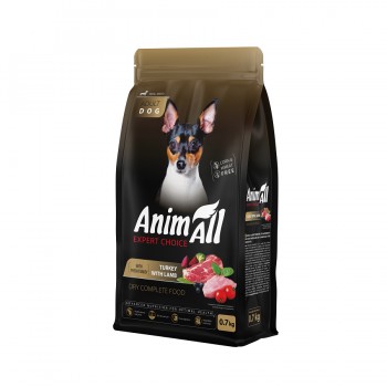 Сухой корм AnimAll для собак малых пород со свежей индейкой и ягненком