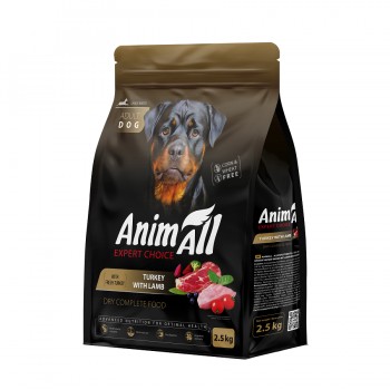 Сухой корм AnimAll для собак больших пород со свежей индейкой и ягненком