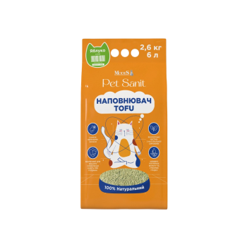 Наполнитель для кошачьего туалета ModeS PetSanit  Tofu соевый гипоаллергенный с ароматом яблока 6 л / 2,6 кг