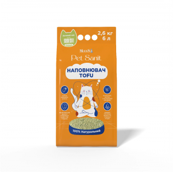 Наполнитель для кошачьего туалета ModeS PetSanit  Tofu соевый гипоаллергенный с ароматом зеленый чай 6 л / 2,6 кг