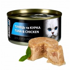 AnimAll вологий корм для котів (тунець з куркою), 85 г