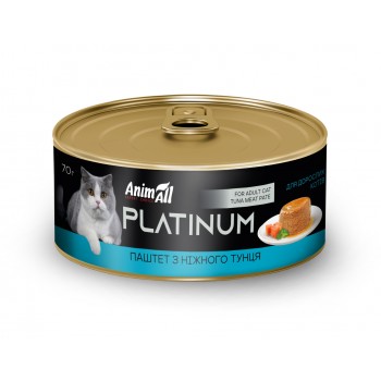 AnimAll Platinum вологий корм для дорослих котів (ніжний паштет з тунця), 70 г
