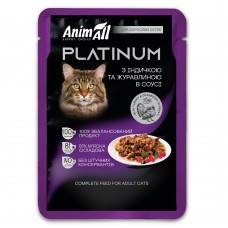 AnimAll Platinum вологий корм для котів з індичкою та журавлиною в соусі, 85г