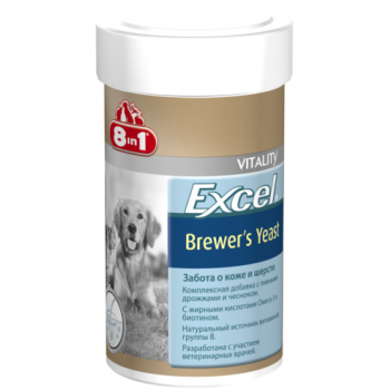 8in1 Brewers Yeast - пивні дріжджі з часником для собак та кішок