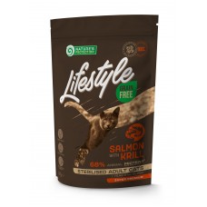 Сухий беззерновий корм для стерілізованих дорослих котів з лососем Lifestyle Grain Free Salmon with krill Sterilised Adult Cat