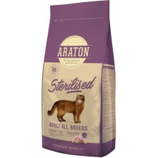 Полноценный сухой корм для стерилизованных котов ARATON STERILISED Adult All Breeds 1,5кg