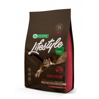 Сухой беззерновой корм для пожилых кошек c лососем Lifestyle Grain Free Salmon Senior Cat