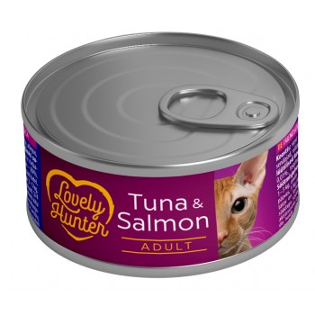 Влажный корм для взрослых кошек с тунцом и лососем Lovely Hunter Adult cats with Tuna and Salmon,