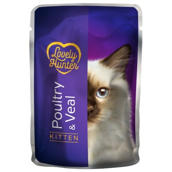 Вологий корм для кошенят з м'ясом птиці і телятиною Lovely Hunter Kitten with Poultry and Veal