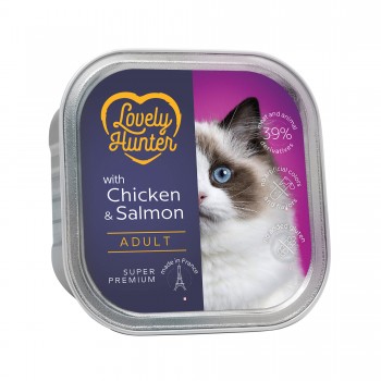 Влажный корм для взрослых кошек с курицей и лососем Lovely Hunter Adult with Chicken and Salmon
