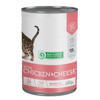 Влажный корм для взрослых кошек с курицей и сыром Nature's Protection with Сhicken & Сheese