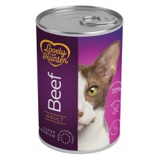 Вологий корм для дорослих котів з яловичиною Lovely Hunter Adult with beef,
