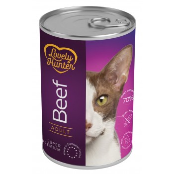Влажный корм для взрослых кошек с говядиной Lovely Hunter Adult with beef,