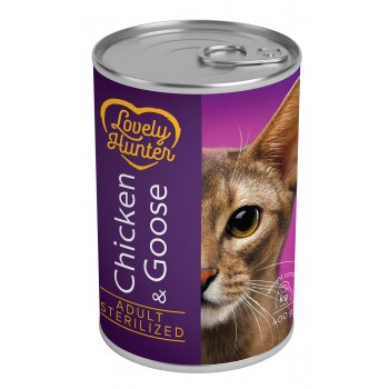 Влажный корм для взрослых кошек после стерлизации с курицей и гусем Lovely Hunter Sterilised Chicken and Goose
