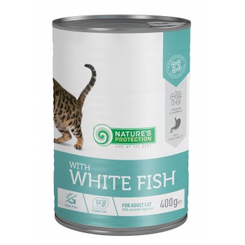 Вологий корм для дорослих котів з білою рибою Nature's Protection with White Fish