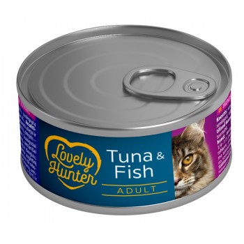 Влажный корм для взрослых кошек с тунцом и белой рыбой Lovely Hunter Adult cats with Tuna and Fish, Влажный корм для взрослых кошек с тунцом и белой рыбой Lovely Hunter Adult cats with Tuna and Fish,