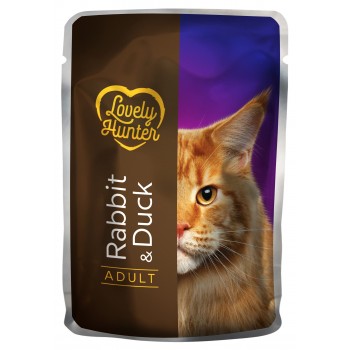 Влажный корм для взрослых кошек с кроликом и уткой Lovely Hunter Adult with Rabbit and Duck Влажный корм для взрослых кошек с кроликом и уткой Lovely Hunter Adult with Rabbit and Duck