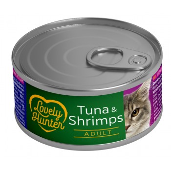 Вологий корм для дорослих котів із тунцем і креветками Lovely Hunter Adult cats with Tuna and Shrimp,