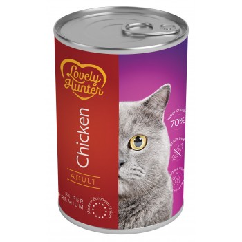 Влажный корм для взрослых кошек с курицей Lovely Hunter Adult with chicken,