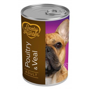 Вологий корм для дорослих собак з м'ясом птиці і телятиною Lovely Hunter Adult Poultry and Veal