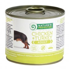 Вологий корм для дорослих собак всіх порід з куркою та індичкою Nature's Protection Adult Chicken&Turkey