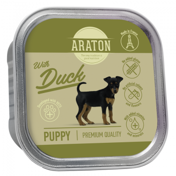 Вологий корм для цуценят з качкою ARATON Puppy with Duck,