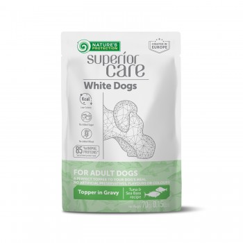 NATURE'S PROTECTION SUPERIOR CARE White Dogs Adult All Breeds with Tuna and Sea Bass, вологий корм з тунцем та морським окунем для дорослих собак усіх порід з білою шерстю, у пакетику