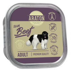 Вологий корм для дорослих собак з яловичиною ARATON Adult with beef,