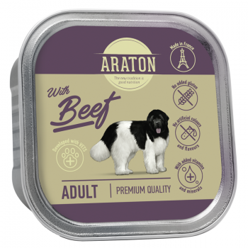 Вологий корм для дорослих собак з яловичиною ARATON Adult with beef,