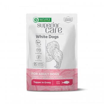 NATURE'S PROTECTION SUPERIOR CARE White Dogs Adult All Breeds with Tuna, вологий корм з тунцем для дорослих білошерстих собак усіх порід, у пакетику