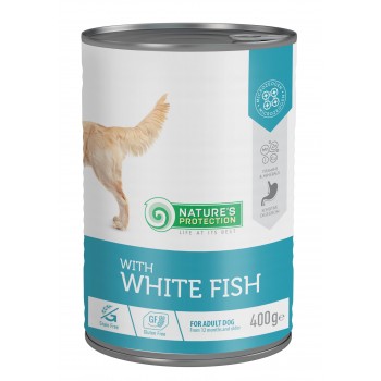Вологий корм для дорослих собак з білою рибою Nature's Protection with White Fish