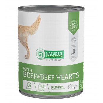 Вологий корм для дорослих собак з яловичиною і яловичим серцем Nature's Protection with Beef & Beef Hearts