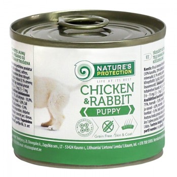 Вологий корм для цуценят всіх порід з курятиною та кролятиною Nature's Protection Puppy chicken & rabbit