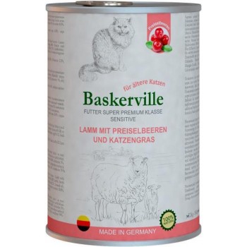 Baskerville Sensitive для кішок (ягня, журавлина та котяча м'ята)
