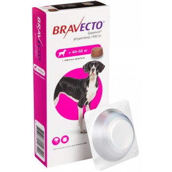 Bravecto Бравекто жувальна таблетка від бліх та кліщів для собак вагою 40-56 кг