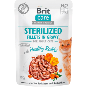 Brit Care Cat Fillets In Gravy (філе кролика в соусі) для стерилізованих котів