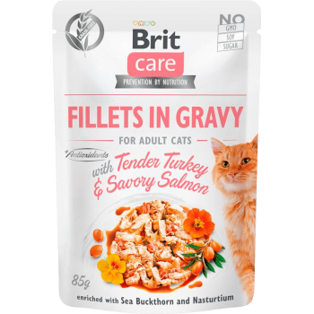 Brit Care Cat Fillets In Gravy (филе индейки и лосося в соусе)
