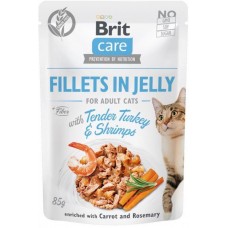 Brit Care Cat Fillets In Jelly (филе индейки с креветками в желе)