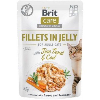 Brit Care Cat Fillets (тріска та форель у желе)