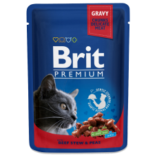 Brit Premium Рагу з тушкованої яловичини із зеленим горошком для котів