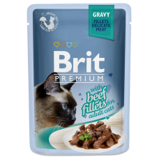 Brit Premium Филе говядины в соусе для кошек