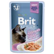 Brit Premium Филе лосося в соусе для стерилизованных кошек