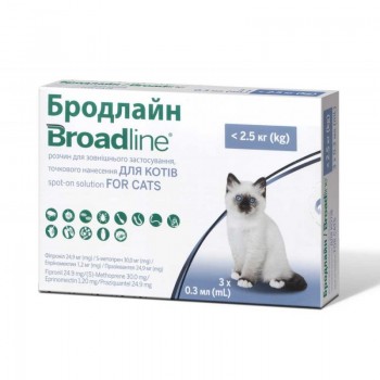 Broadline Краплі на холку для кішок вагою до 2,5 кг