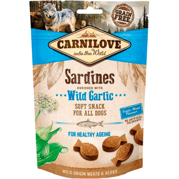 Carnilove Dog Soft Snack Лакомство для замедления старения (сардина и дикий чеснок)