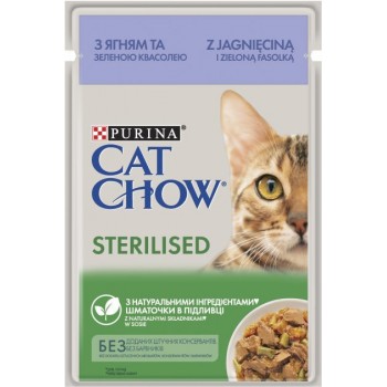 Cat Chow Sterilised (ягненок и зеленая фасоль)