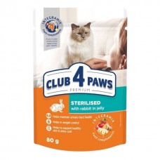 Club 4 Paws Premium для стерилизованных кошек с кроликом в желе Club 4 Paws Premium для стерилизованных кошек с кроликом в желе