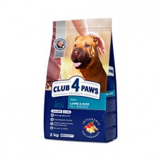 Club 4 Paws Premium для взрослых собак всех пород (ягненок и рис)