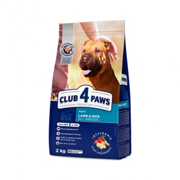 Club 4 Paws Premium для взрослых собак всех пород (ягненок и рис)