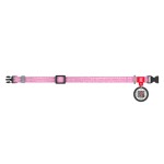 WAUDOG Re-cotton Нашийник для котів та дрібних порід собак з відновленої бавовни з QR паспортом, світловідбивний, пластиковий фастекс, рожевий